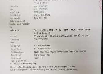 Hợp đồng mua bán hàng hóa với một số đối tác