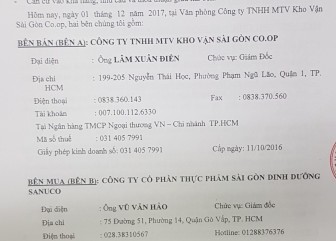 Hợp đồng mua bán hàng hóa, SANUCO phân phối 100% sản phẩm của hệ thống Saigon Co.op